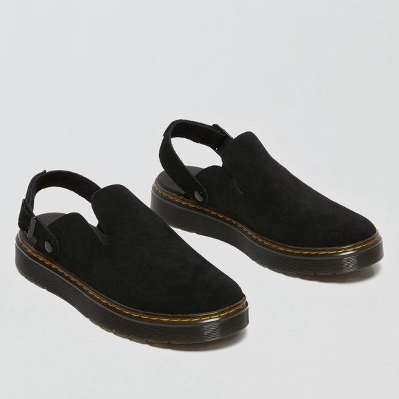 Dr. Martens Shoes - Dr. Martens | Carlson Slingback Mule Black Suede Clogs Women’s Size 9